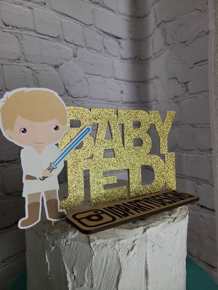 STAR WARS BABY Shower Cake Topper Any Phrase available Baby Jedi Princess Princess Leia Its a Boy The Force Yoda Darth Vader