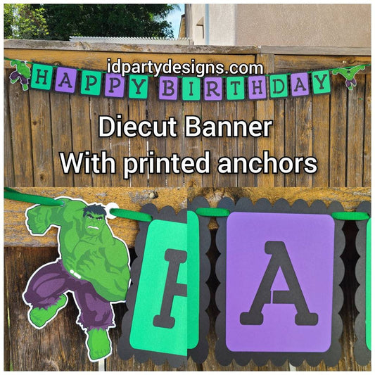 HULK AVENGERS BANNER Spiderman Avengers Birthday Super Hero Decorations Wakanda Forever Black Panther Birthday Captain America