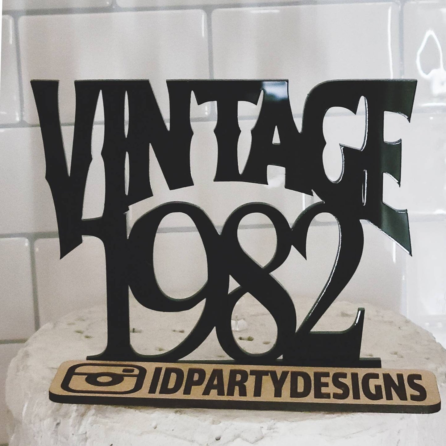 VINTAGE 1971 1972 CAKE TOPPER Acrylic Cake Topper Aged to Perfection