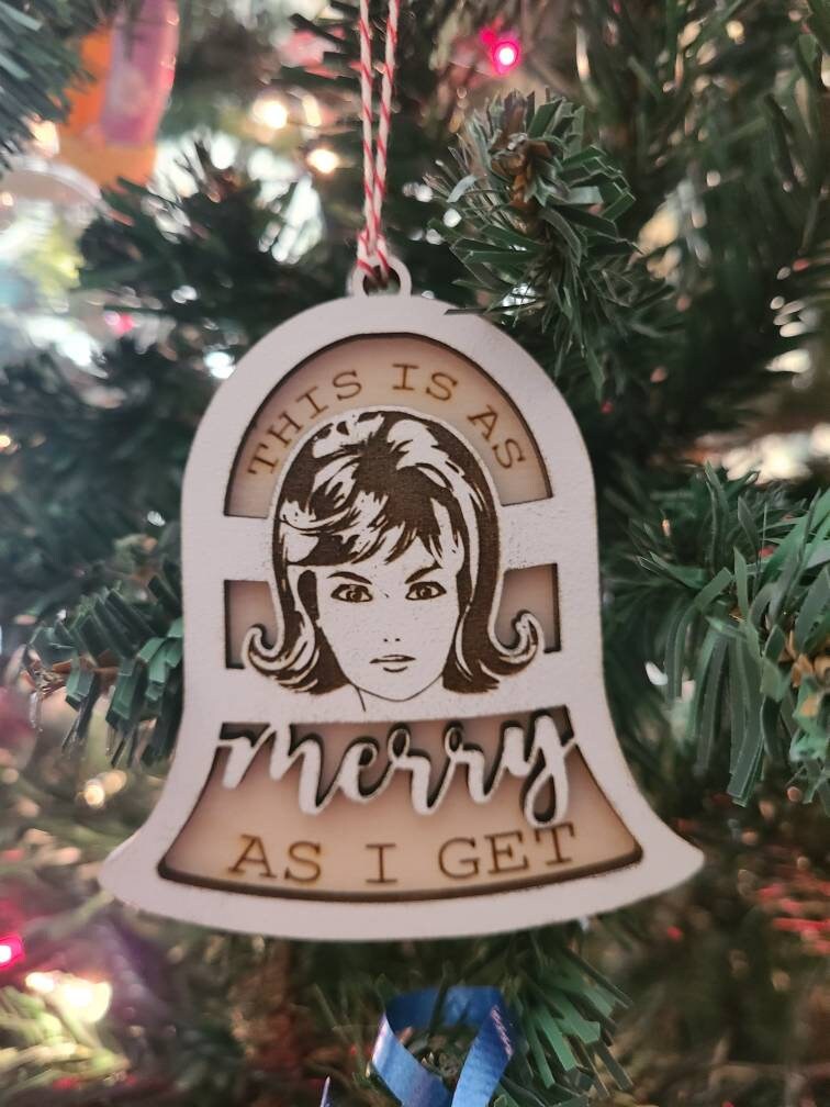 FUNNY CHRISTMAS ORNAMENTS Adult Ornaments White Elephant Vintage Retro Pin Up Bright Af Getting Lit