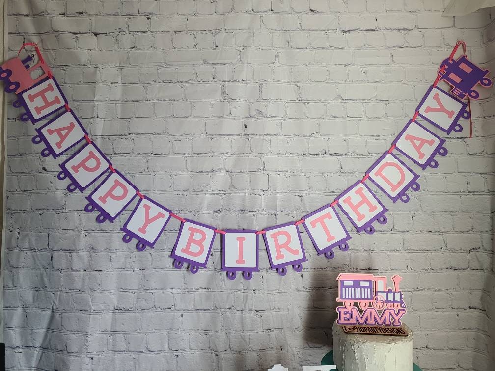 TRAIN BANNER BIRTHDAY Baby Shower Pop Up Train Centerpiece Balloon Holder Train Birthday Train Party Chuga Chuga Two Two Things That Go