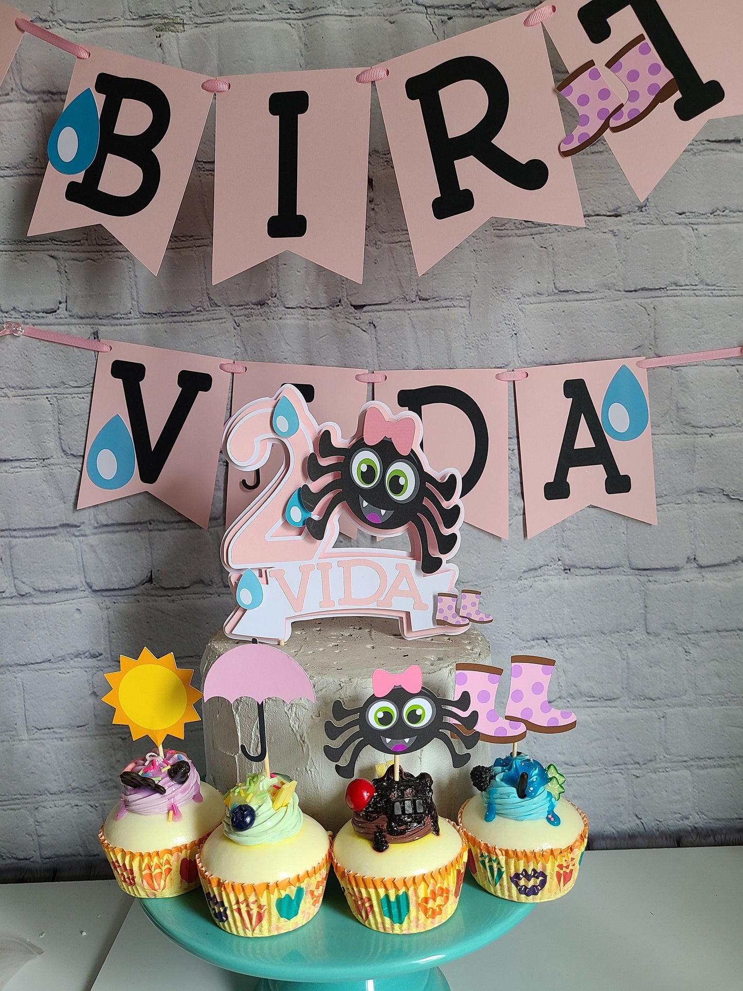 ITSY BITSY SPIDER Banner Nursery Rhymes Birthday Baby Shower