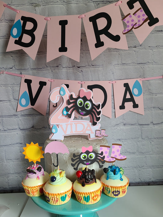 ITSY BITSY SPIDER Banner Nursery Rhymes Birthday Baby Shower