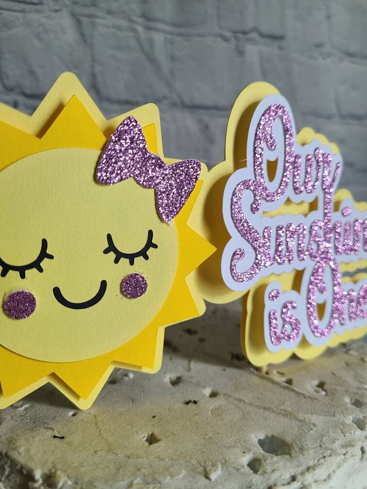 OUR SONSHINE MY Sunshine Sun 1st Birthday my Only Sunshine Cake Topper Banner