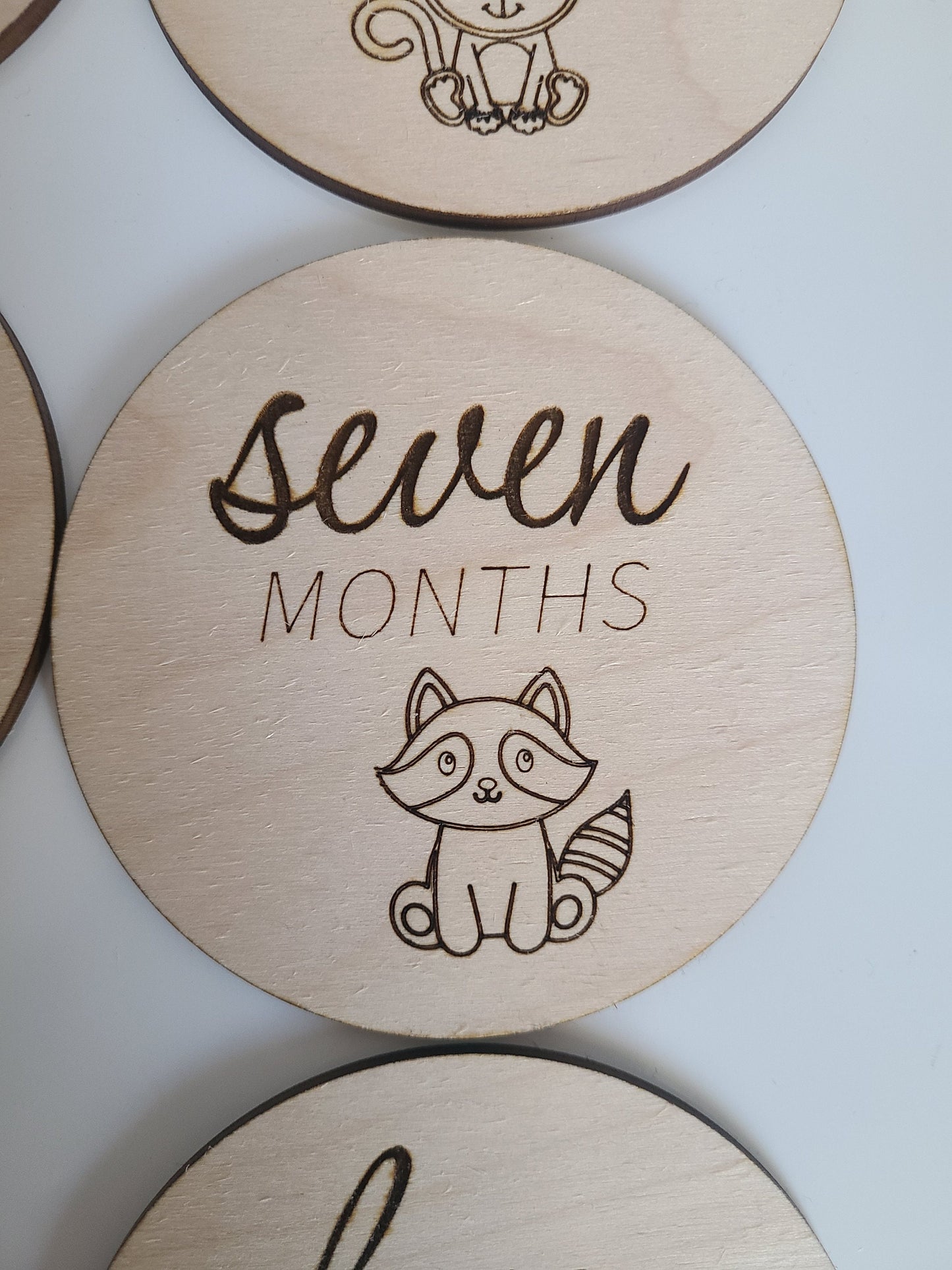 BABY ANIMAL MILESTONE Wood Discs